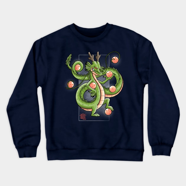 Japanese dragon Crewneck Sweatshirt by Cromanart